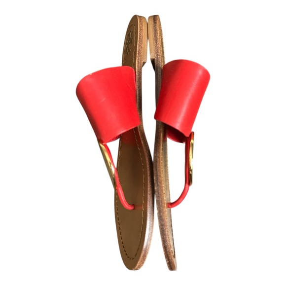 Tory Burch Red Sandals with Gold Accents - Picture 2 of 11